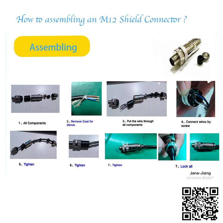 How to assembling a M12 Shield Connector